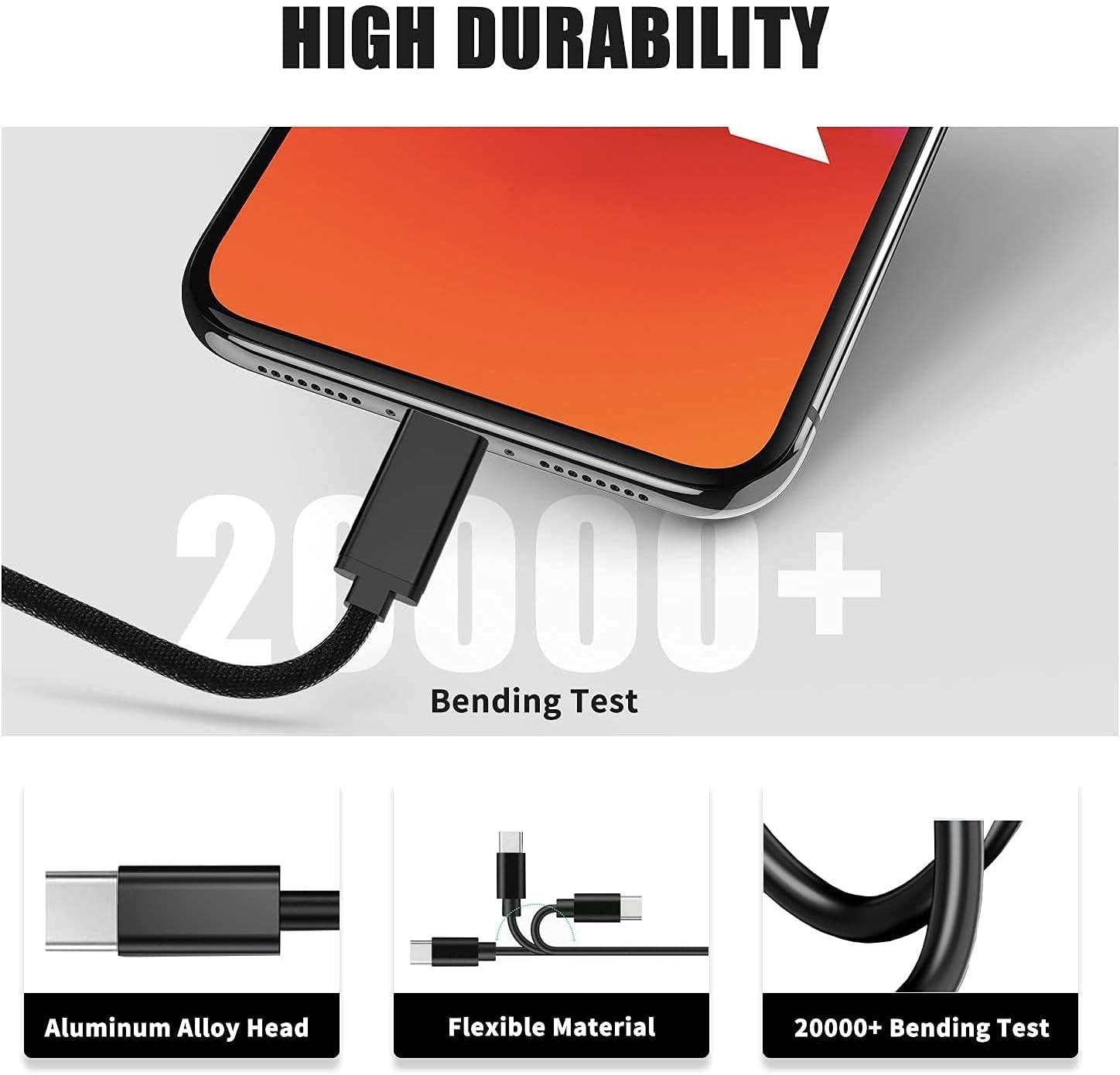18W USB Type-C Fast Charger Adapter for TCL 60/50/40/30/20/10 (5Ft)