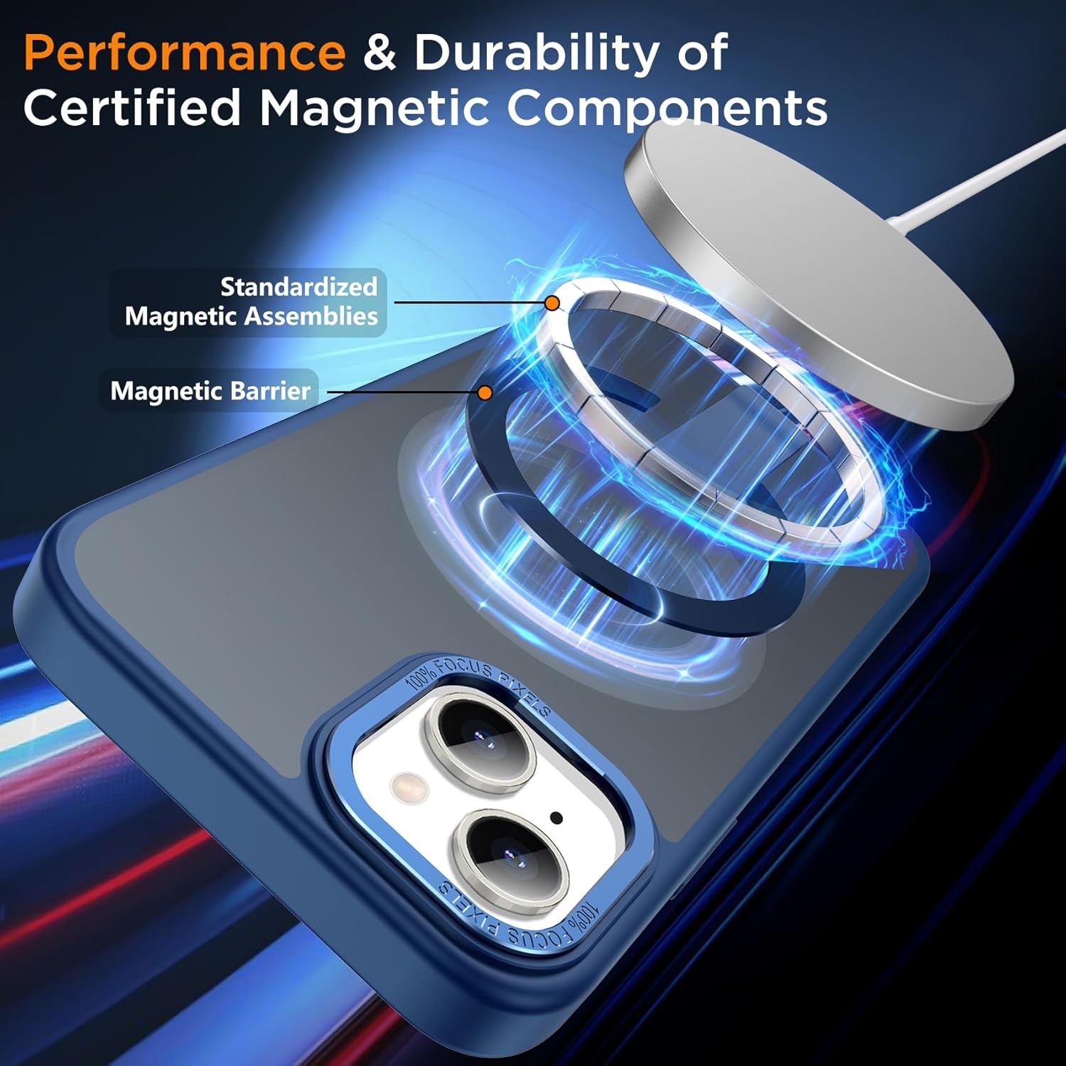iPhone 14 Case with Kickstand, Anti-Slip Shockproof Military-Grade Protection, B