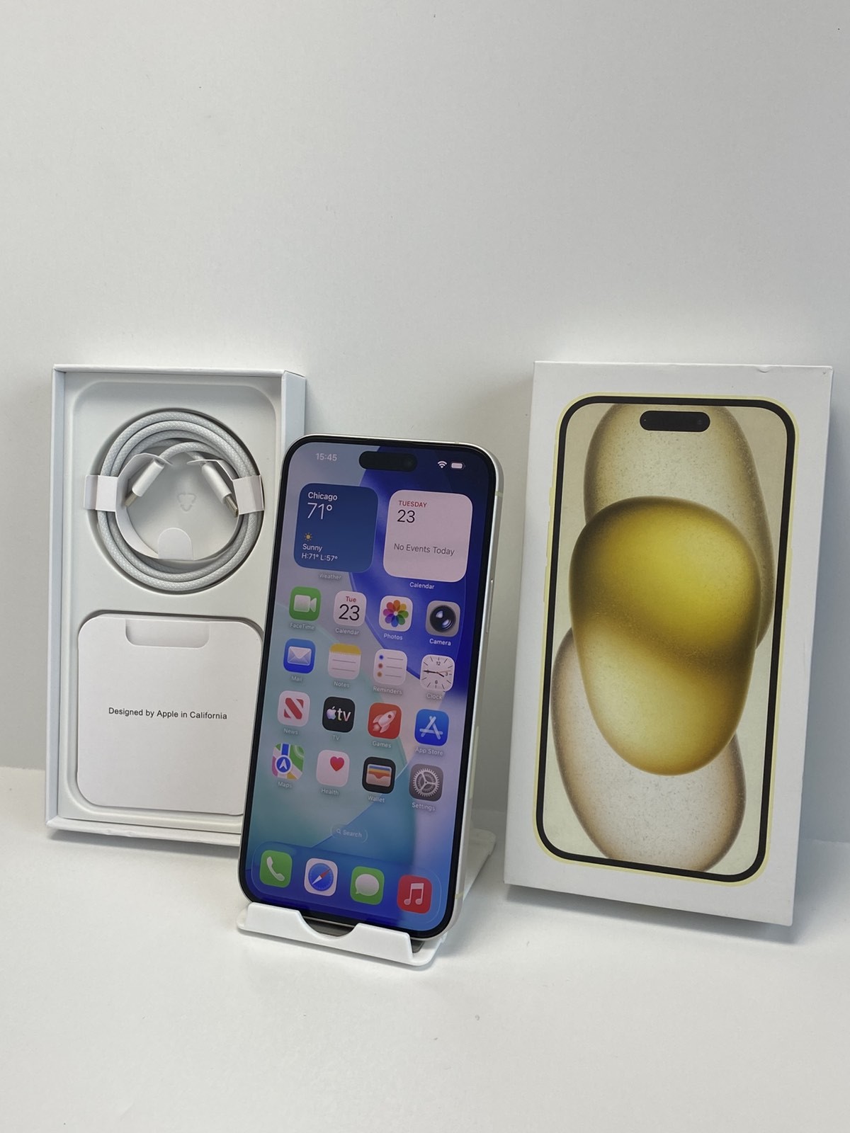 Apple iPhone 15 Plus A2847 128GB Yellow 99% battery health Unlocked phone