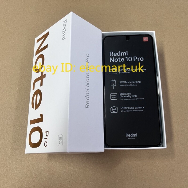 Xiaomi Redmi Note 10 Pro 5G 6/128GB Dual SIM 64MP Unlocked 5100mAh Octa-core