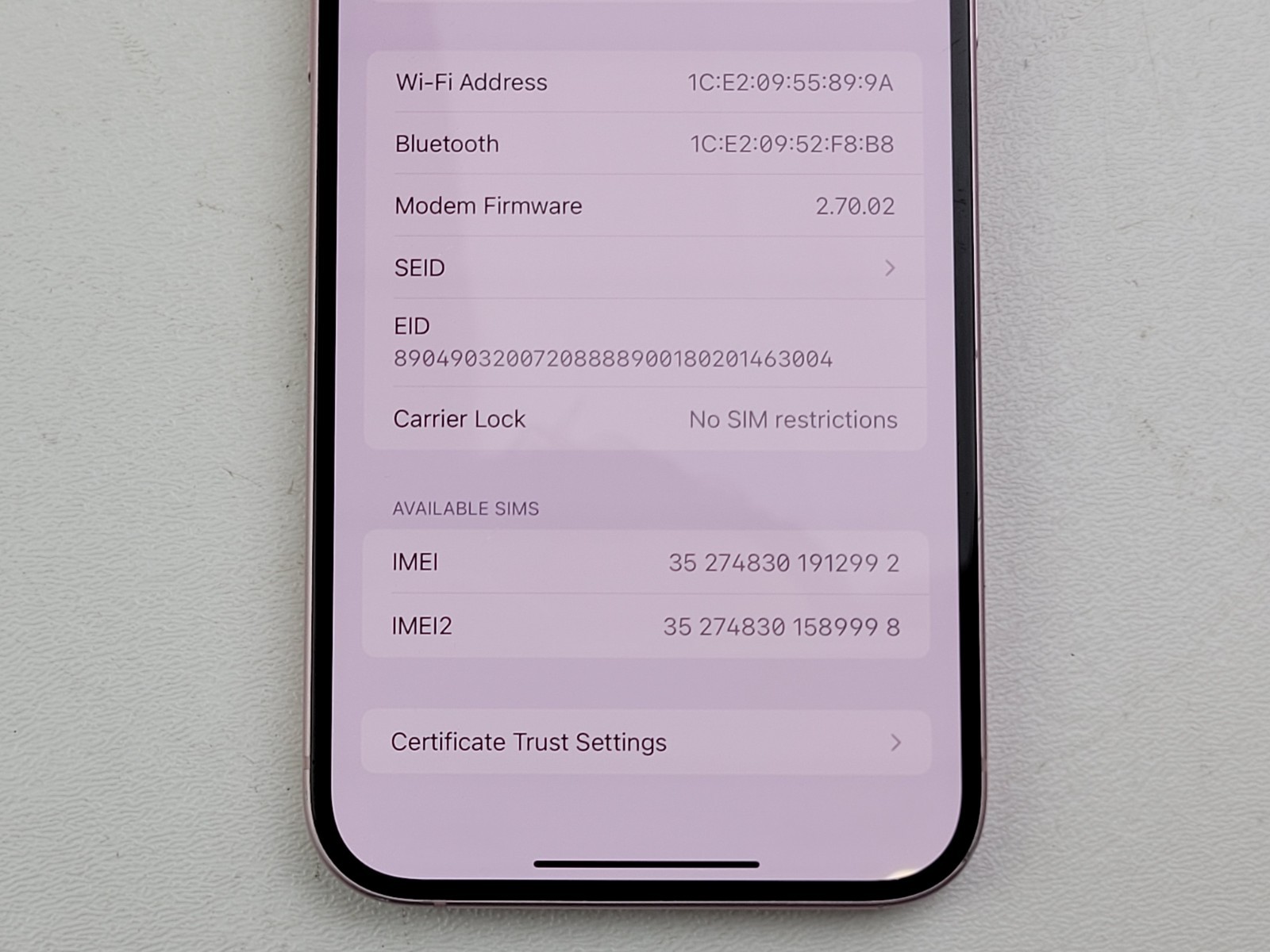 Apple iPhone 15 Plus (A2847) 128GB – Pink (Unlocked) – POOR CONDITION – H5221