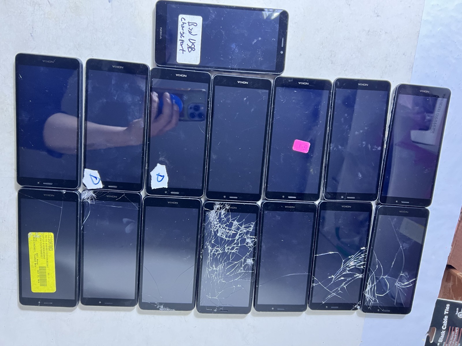 LOT of 15 hmd. Nokia C100 N152DL StraightTalk Tracfone TFW 32GB 3GB 4GLTE As-Is!
