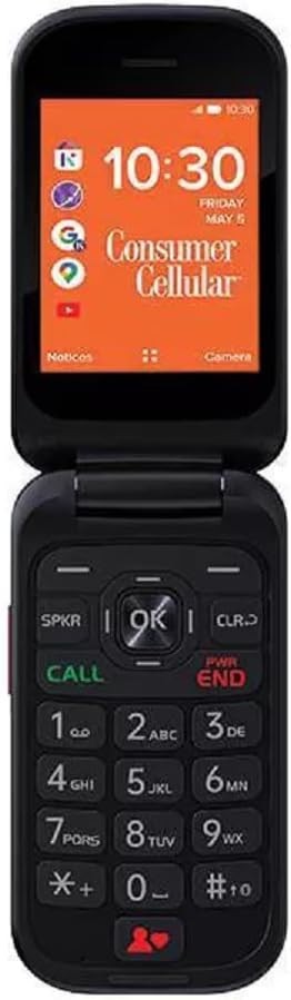 Brand New Sealed Consumer Cellular Locked Iris 8GB Red Flip Phone E- SIM ONLY
