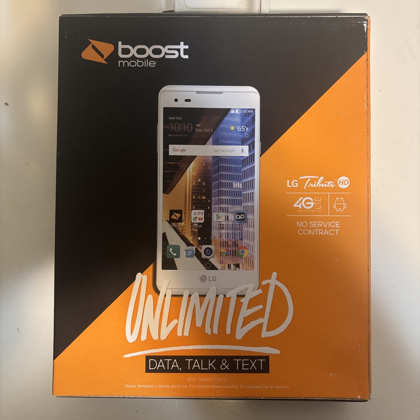 NEW Boost Mobile LG Tribute HD White 16GB – 4G LTE Prepaid Phone