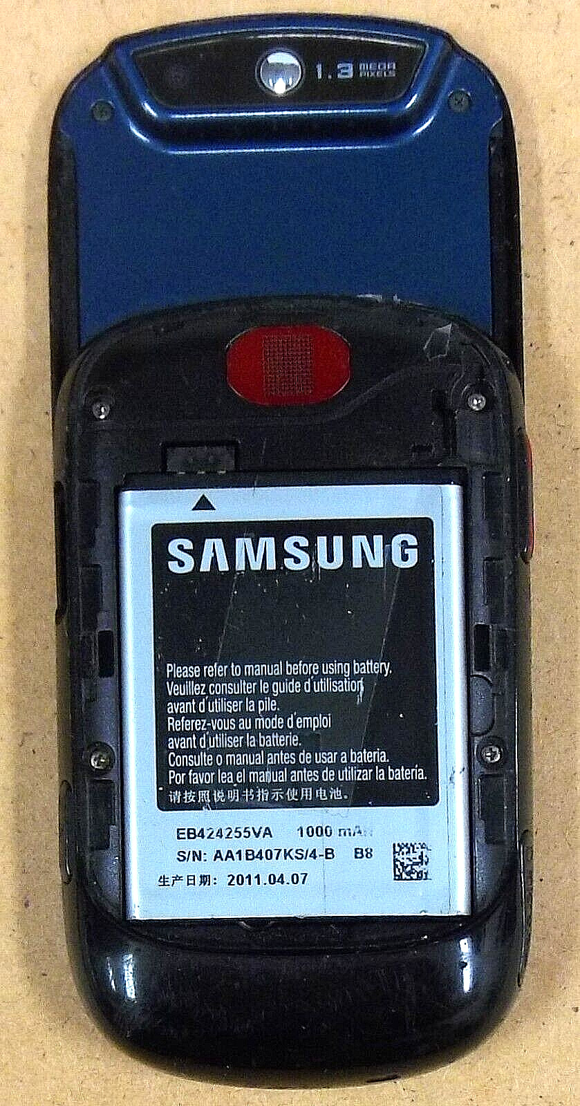 Samsung Smiley SGH-T359 – Black and Blue ( T-Mobile ) Very Rare Phone – No Back