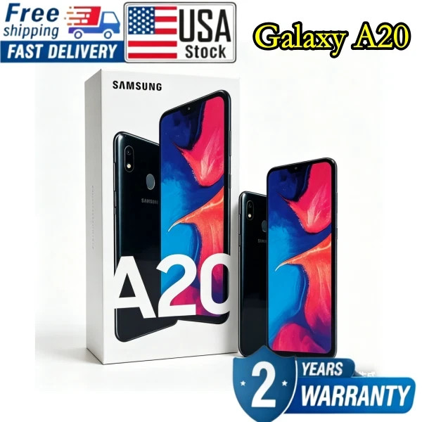 Brand New✨Samsung Galaxy A20✨SM-A205U 32GB+3GB Black 6.4″ Unlocked Smartphone