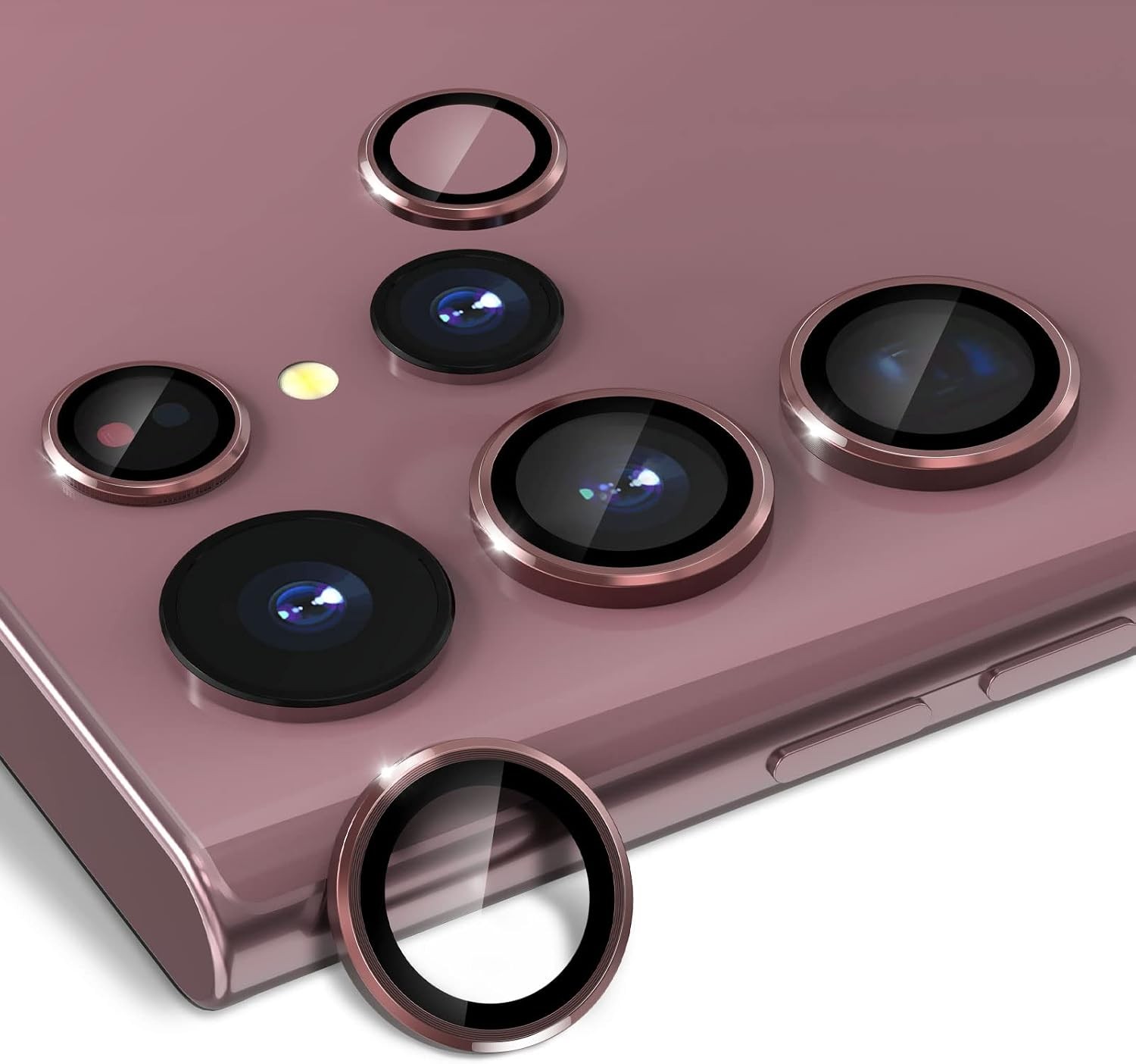 Burgundy Camera Lens Protector for Samsung Galaxy S22 Ultra, 3+2Pcs Set