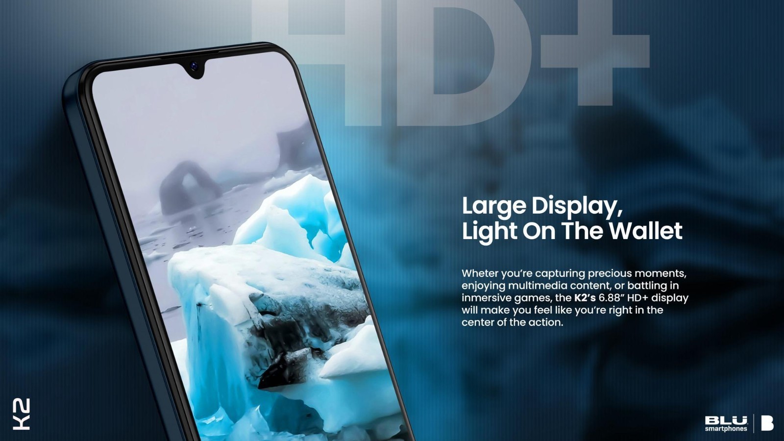 BLU K2 |Unlocked |6.88” HD+ Display Android 15 |US Version Cell Phone BK