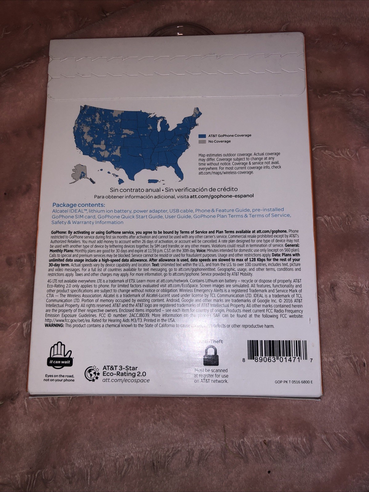 Brand New Sealed At&t Go Phone ALCATEL Ideal 8GB 4.5″ Prepaid Smartphone