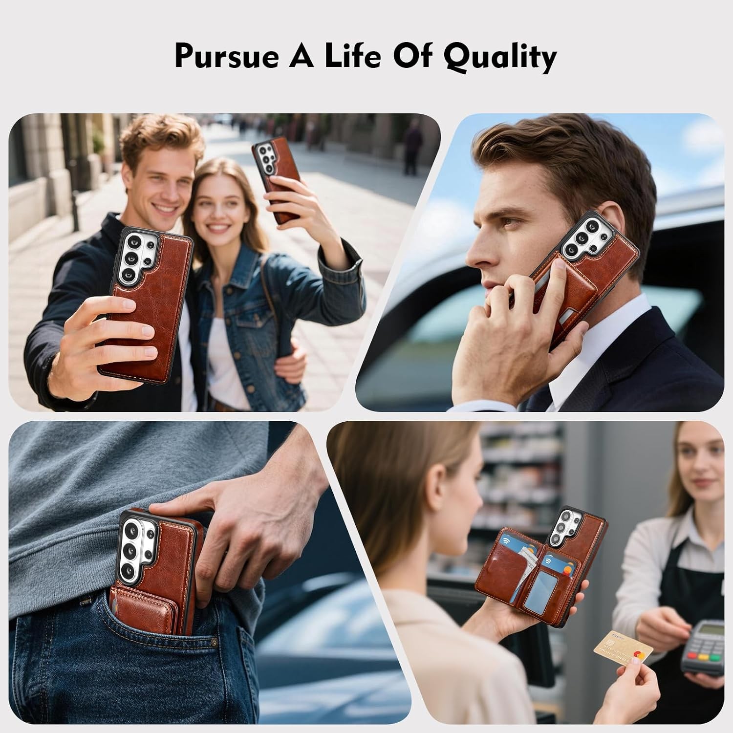 2 in 1 Detachable Magnetic Samsung Galaxy S26 Ultra Wallet Holder, PU Leather Fl
