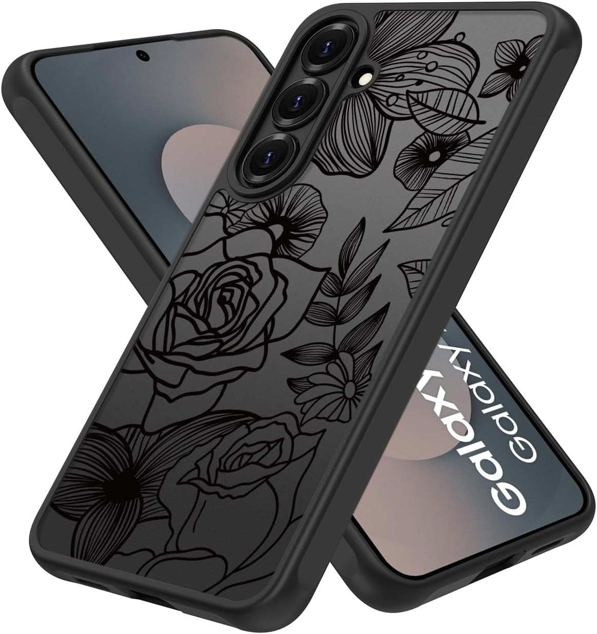 Girly Flower Phone Case for Samsung Galaxy S25 FE, Cute Aesthetic Floral Rose Pr