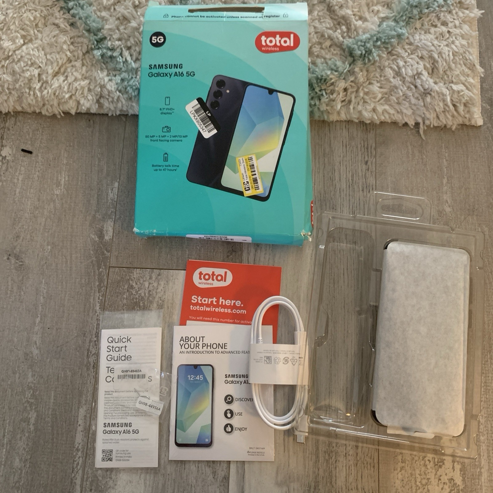 Samsung Galaxy A16 5G 6.7″ 128G Total Wireless Verizon 50MP Blue/Black New Open