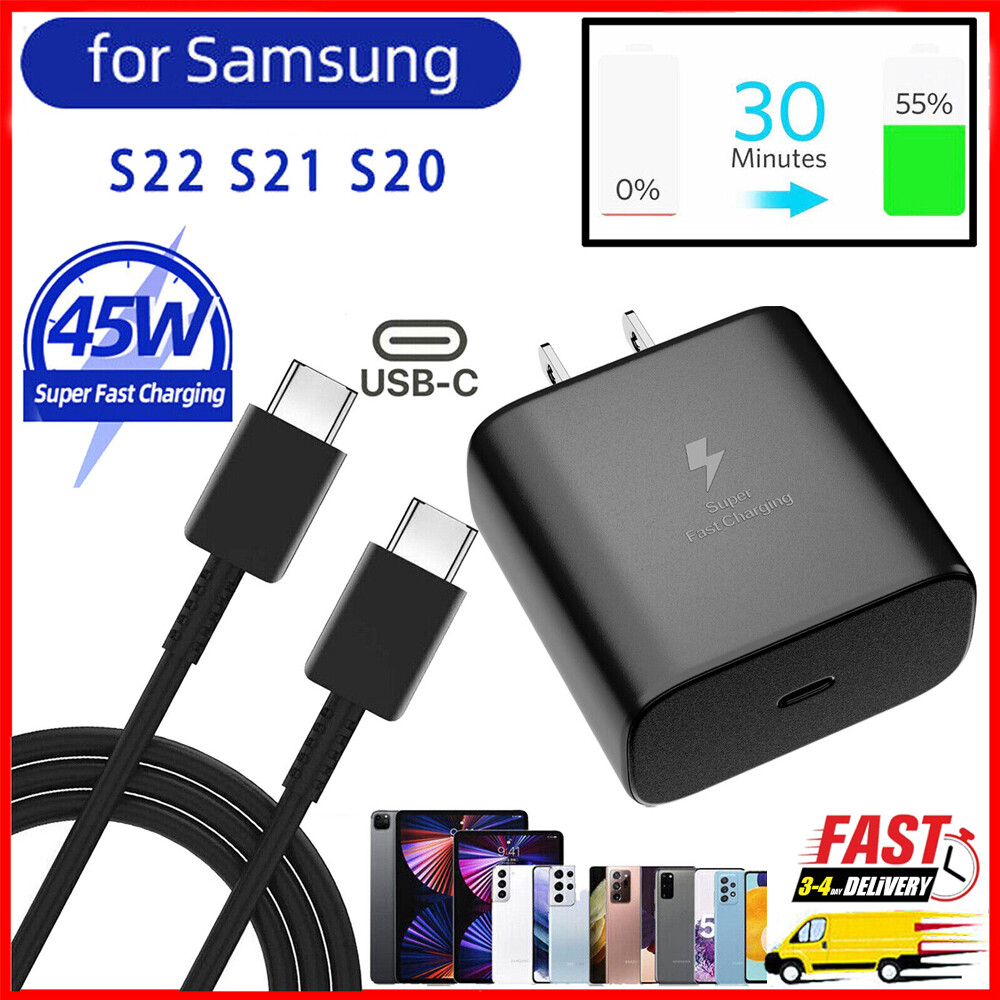 45W Super Fast Wall Charger+ 6FT Cable For Samsung Galaxy S21+ S22 S23 Note 20💥