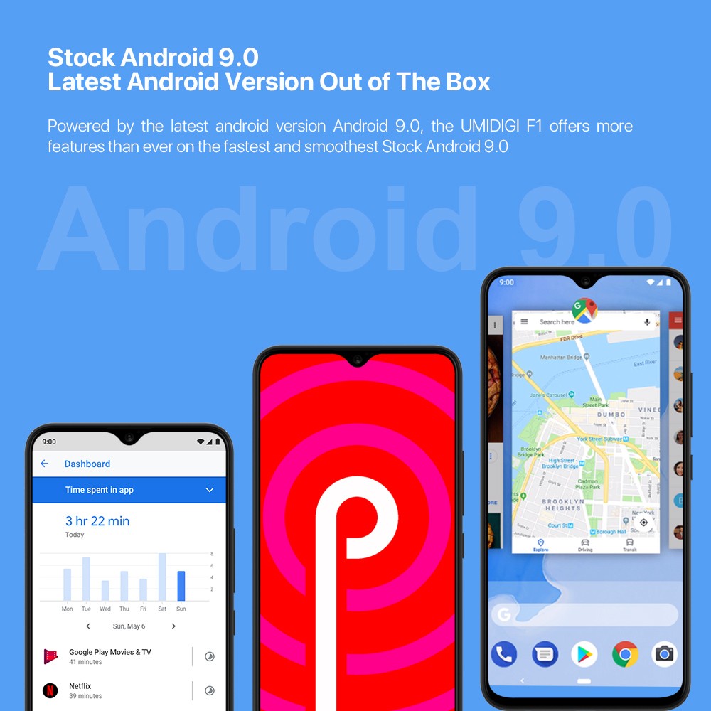 UMIDIGI F1 Play 6.3” 6GB+64GB Dual SIM Android Unlocked 5150mAh Smartphone