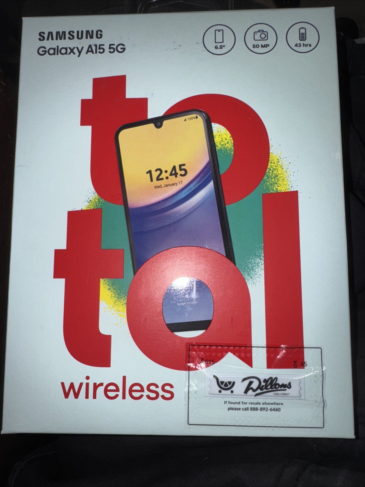 Samsung Galaxy A15 5G 6.5″ Display Locked by Total Wireless Sealed 0061696054893