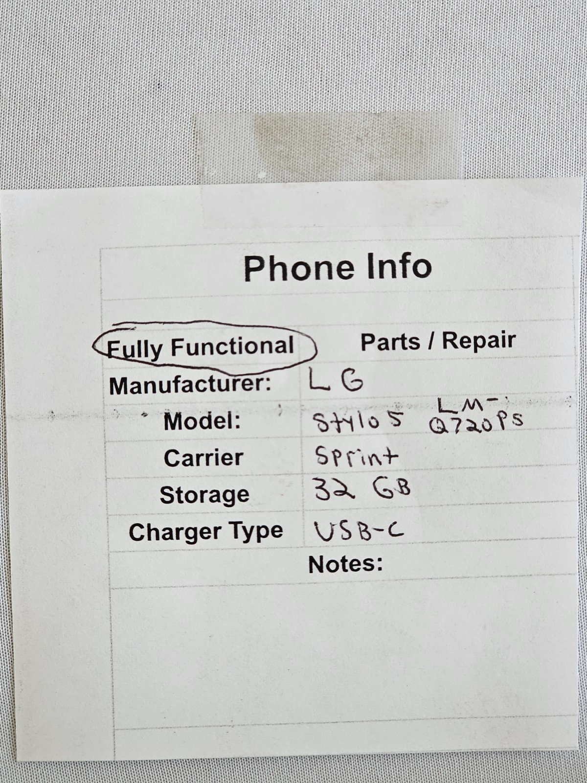 LG Stylo 5 LM-Q720PS Smartphone Carrier – Sprint Storage – 32GB Tested and Works