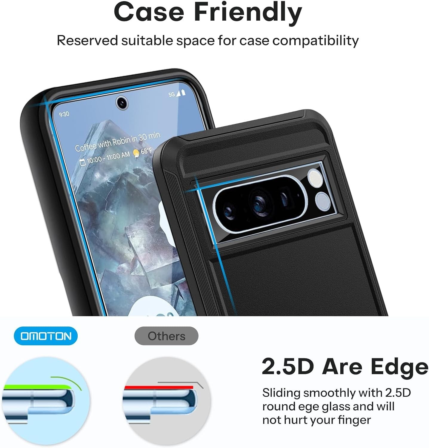6 in 1 Tempered Glass For Google Pixel 8 Pro Screen and Camera Lens Protector