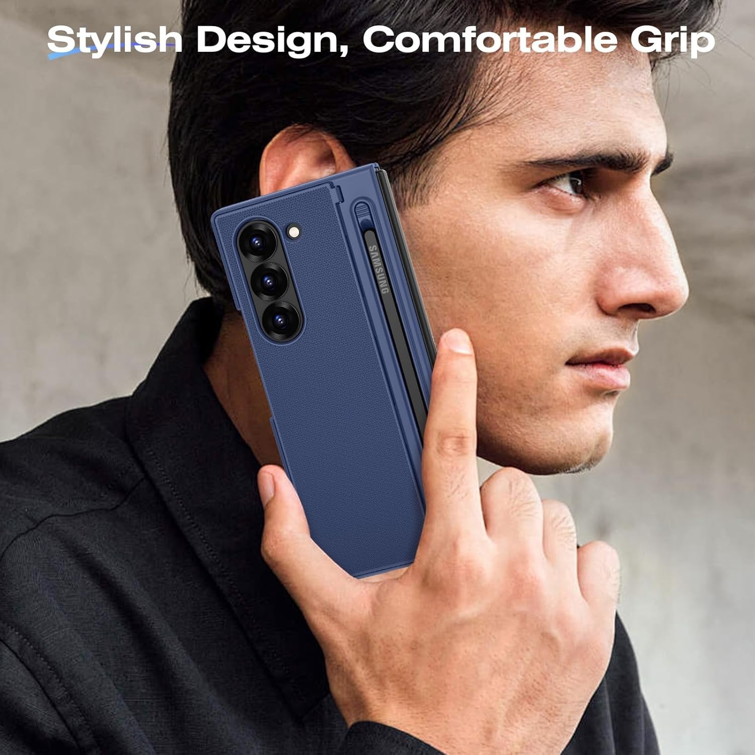Samsung Galaxy Z Fold 6 Case with Magnetic Hinge & Kickstand – 4-in-1 Black