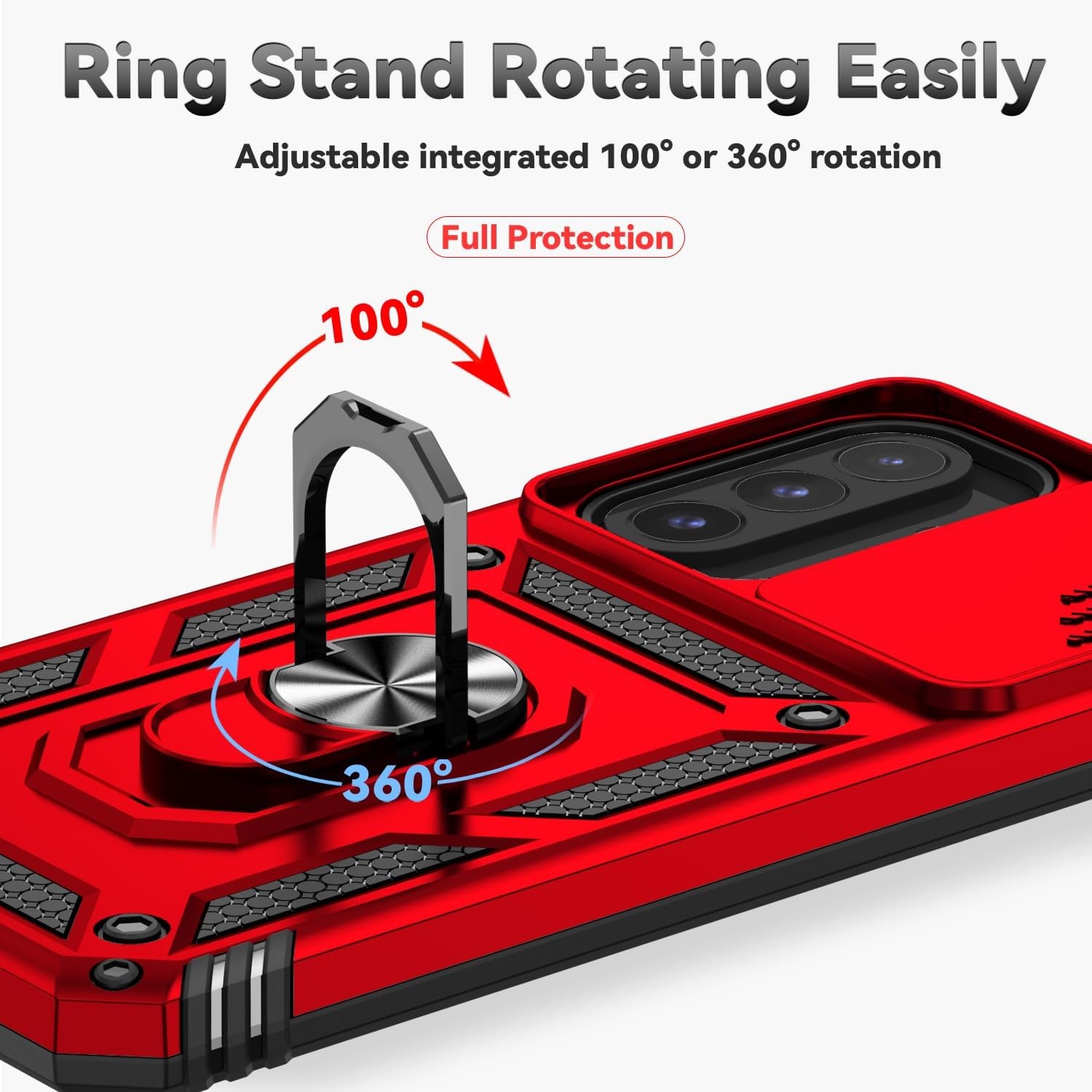 Red Dual Layer Shockproof Case for Samsung Galaxy A17 5G with HD Screen Protecto