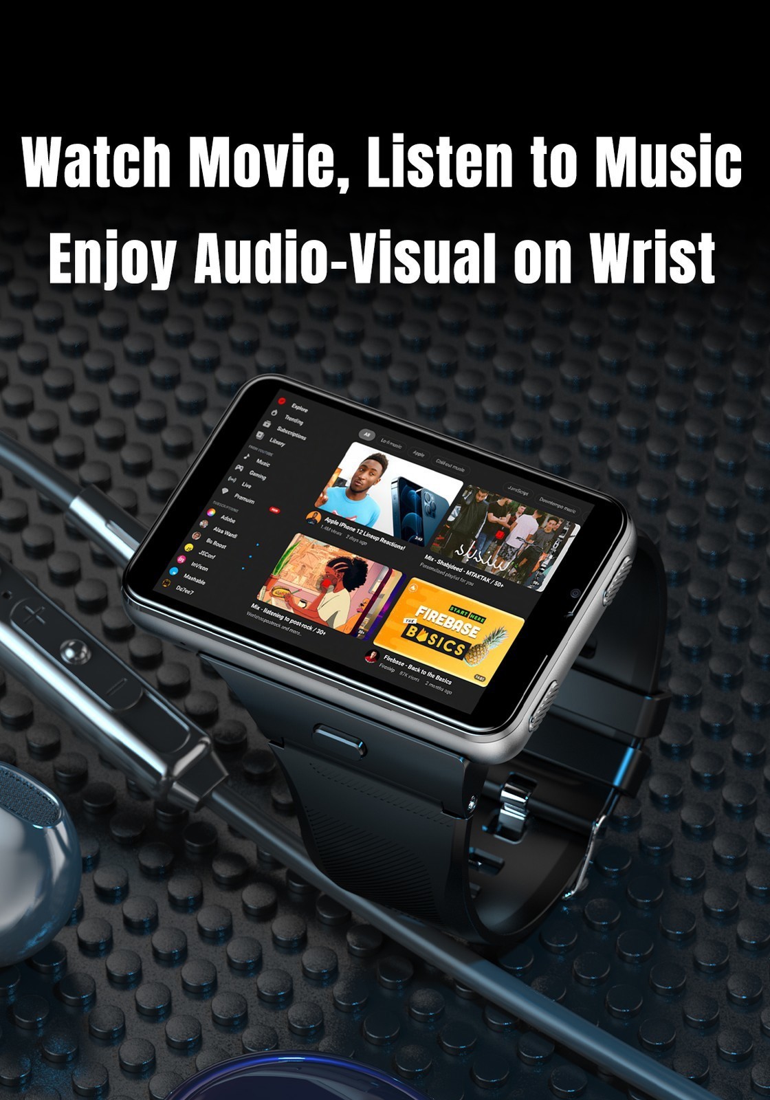 2.88″ Larger Screen 4G Smart Watch Android 11 Dual Camera WIFI GPS SIM Support