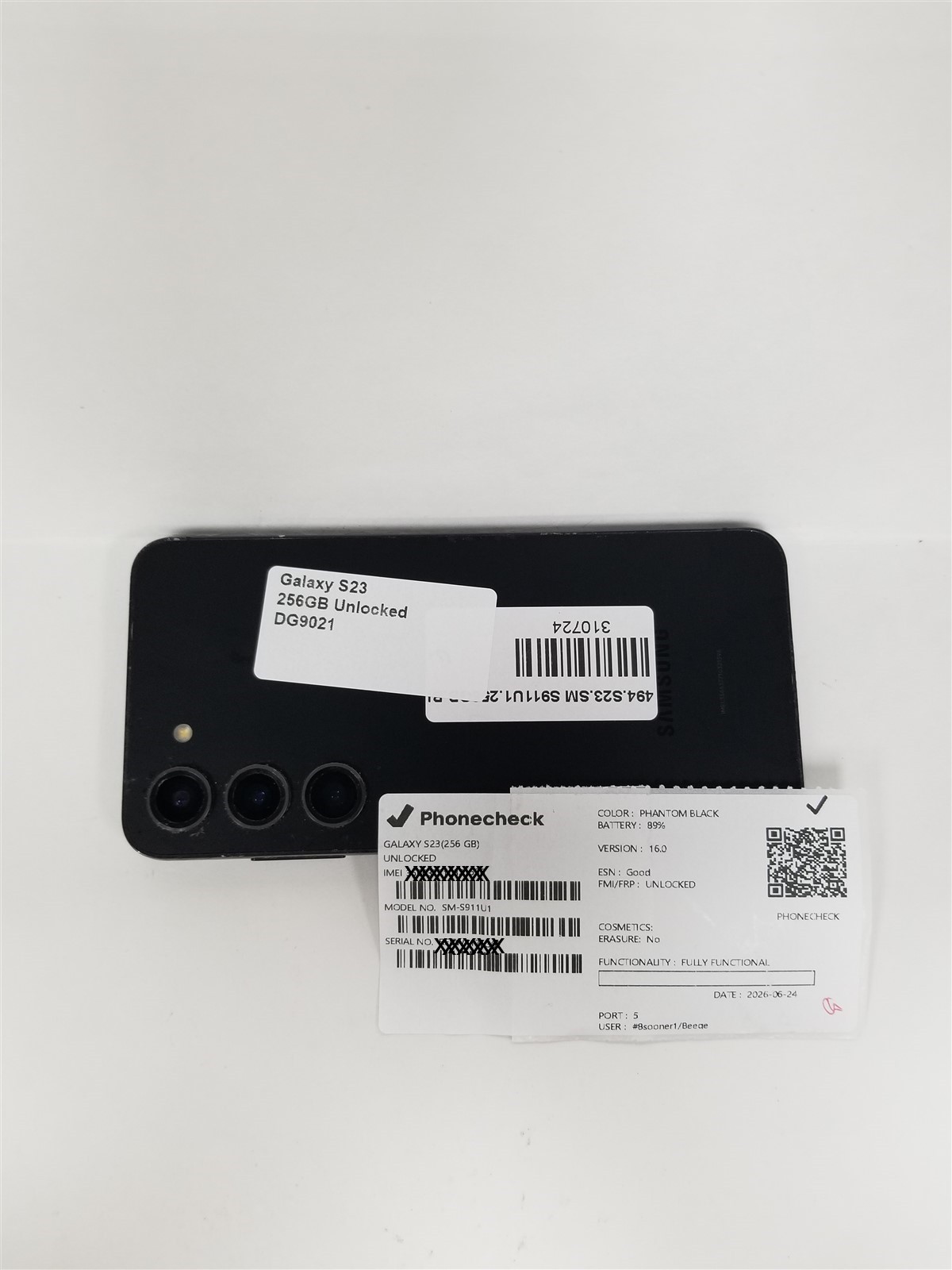 Samsung Galaxy S23 256GB Black SM-S911U (Unlocked) Fully Functional DG9021