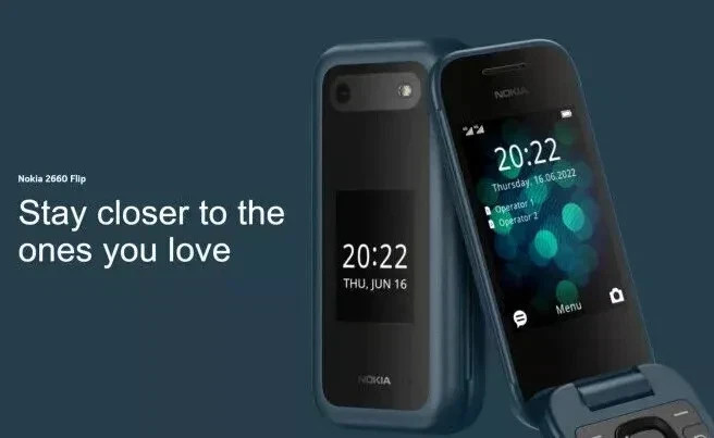 Original Nokia 2660 Flip 4G 2-SIM 128MB+48MP S30+OS Unlocked Flip Mobile Phone