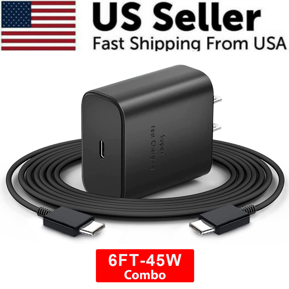 45W Super Fast Charging Adapter Charger for Samsung Galaxy S25 S24 S23 S22