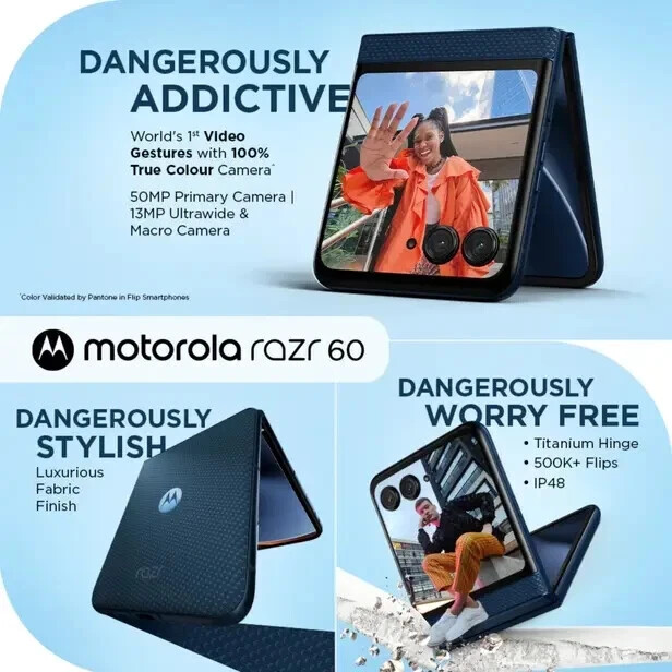 MOTOROLA Razr 60 (PANTONE Spring Bud, 256 GB) (8 GB RAM)-GLOBAL VERSION