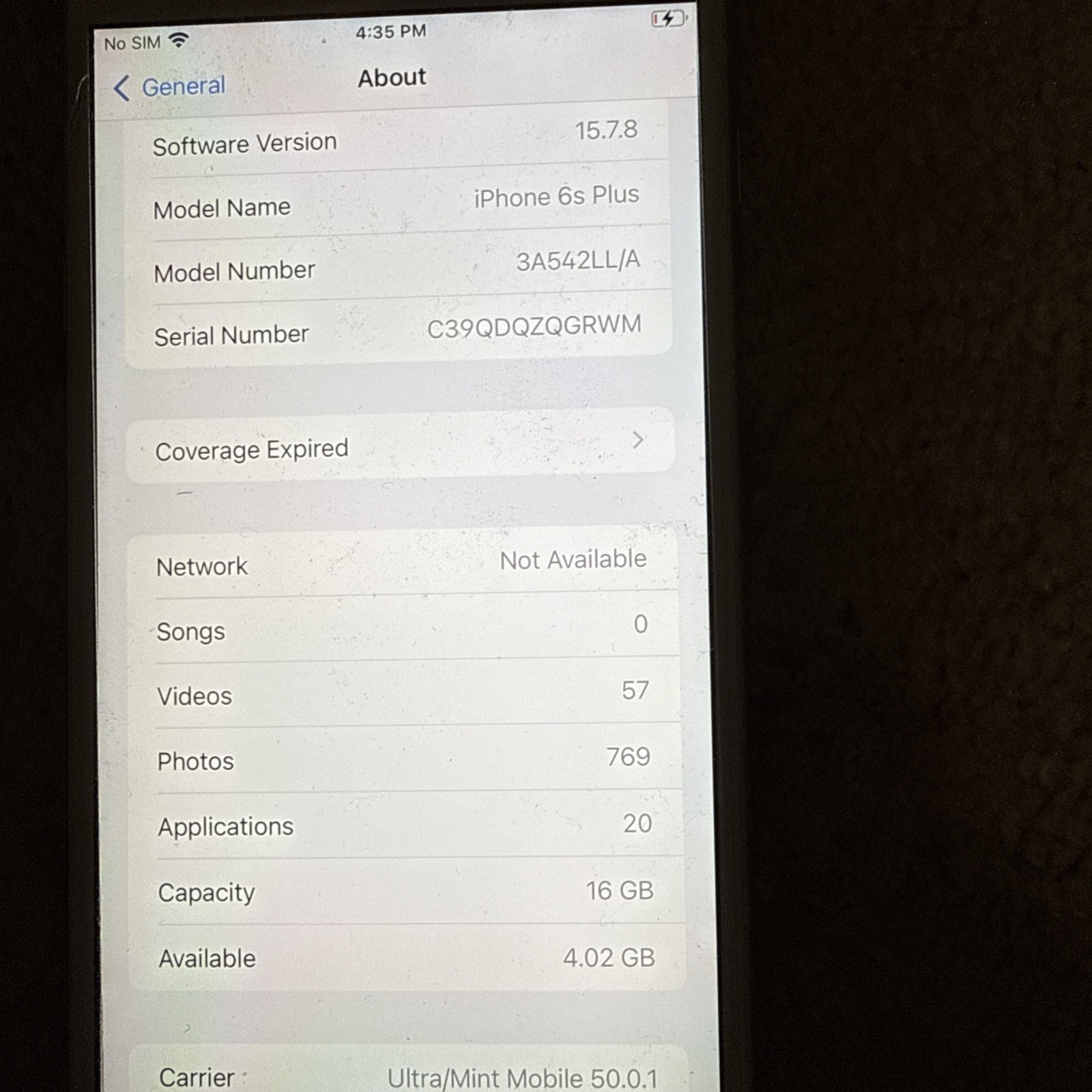 iPhone 6s Plus Unlocked 3A542ll/a