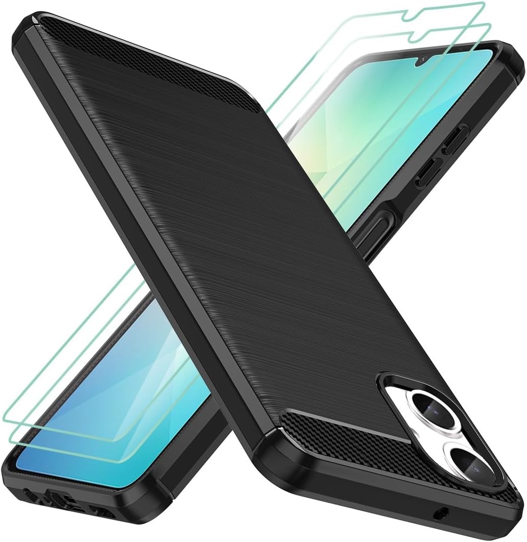 Galaxy A06 4G Case with 2pcs Screen Protector Shock-Absorption Flexible TPU Rubb