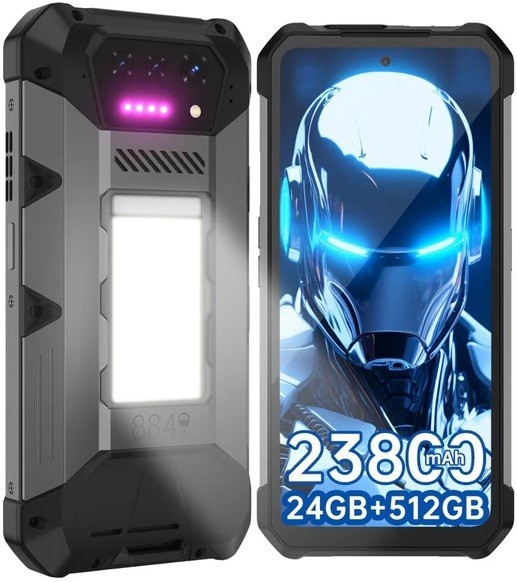 Unihertz Hike Rugged Smartphone 200M Flashlight 24GB+512GB Night Vision 23800mAh