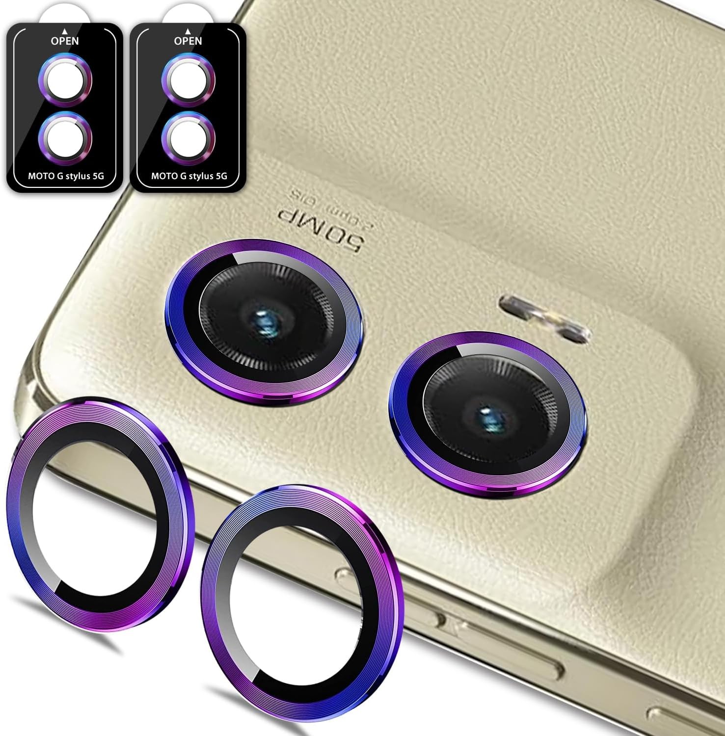 2 Pack 9H Tempered Glass Camera Lens Protector for Moto G Stylus 5G 2024