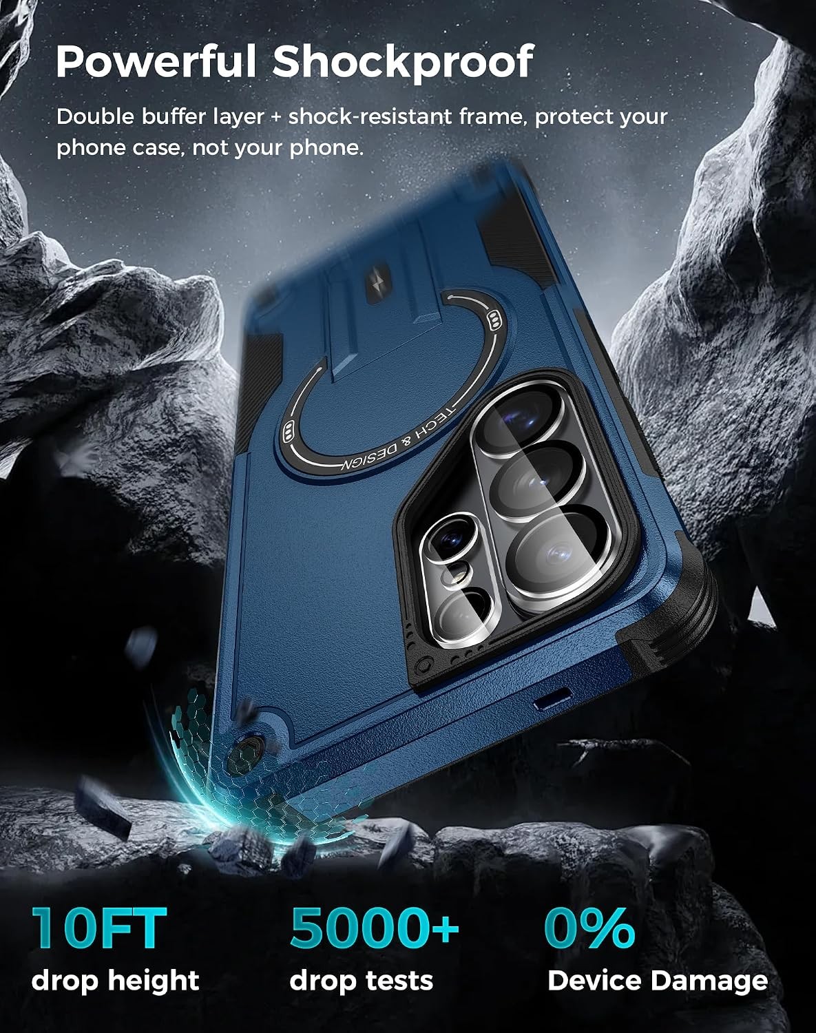 4-in-1 Samsung Galaxy S26 Ultra Case with Belt Clip, Glass Screen Protector & Ki