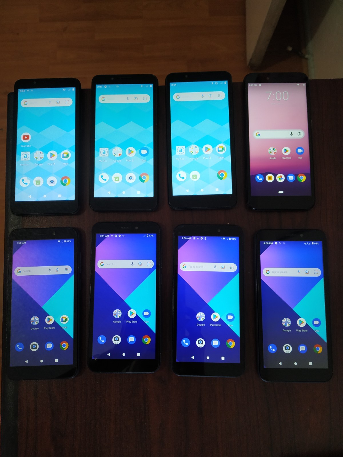 Lot of 8 Wiko U316AT (4pc)/Schok Volt SV55(3pc)/Coolpad Legacy S CP3648A 16GB