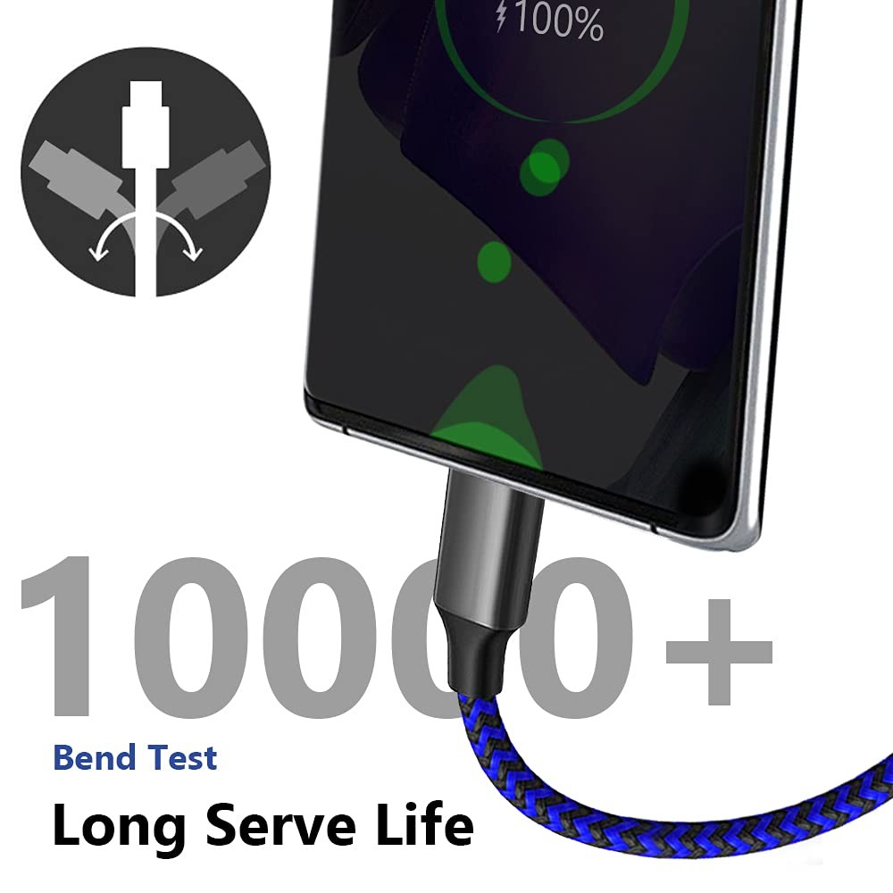 3 Pack USB A to USB C Fast Charger for iPhone 15 Pro Max, Samsung Galaxy S24 10f