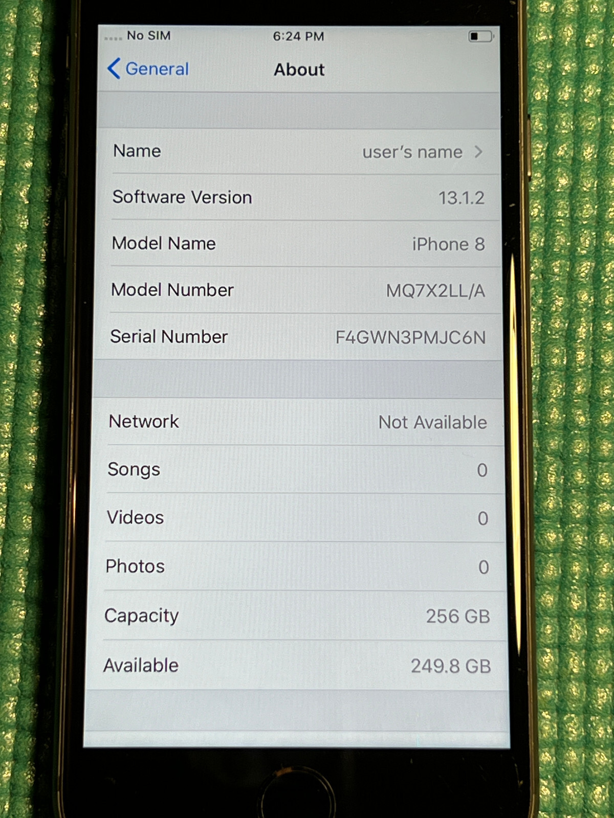 Apple iPhone 8 – 256GB – Space Gray (Unlocked) A1863 (CDMA + GSM)