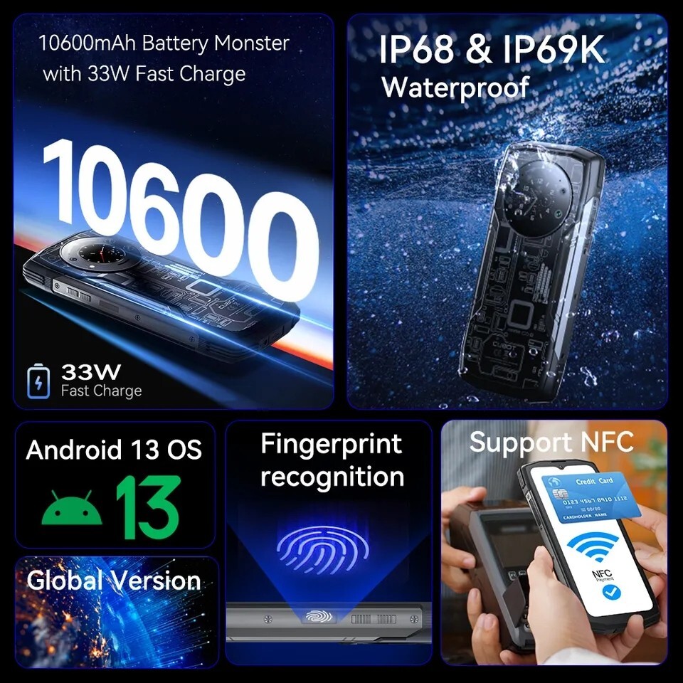 Cubot KingKong Star 5G Rugged Phone 24GB+256G 100MP/Night Vision Cam,Dual Screen
