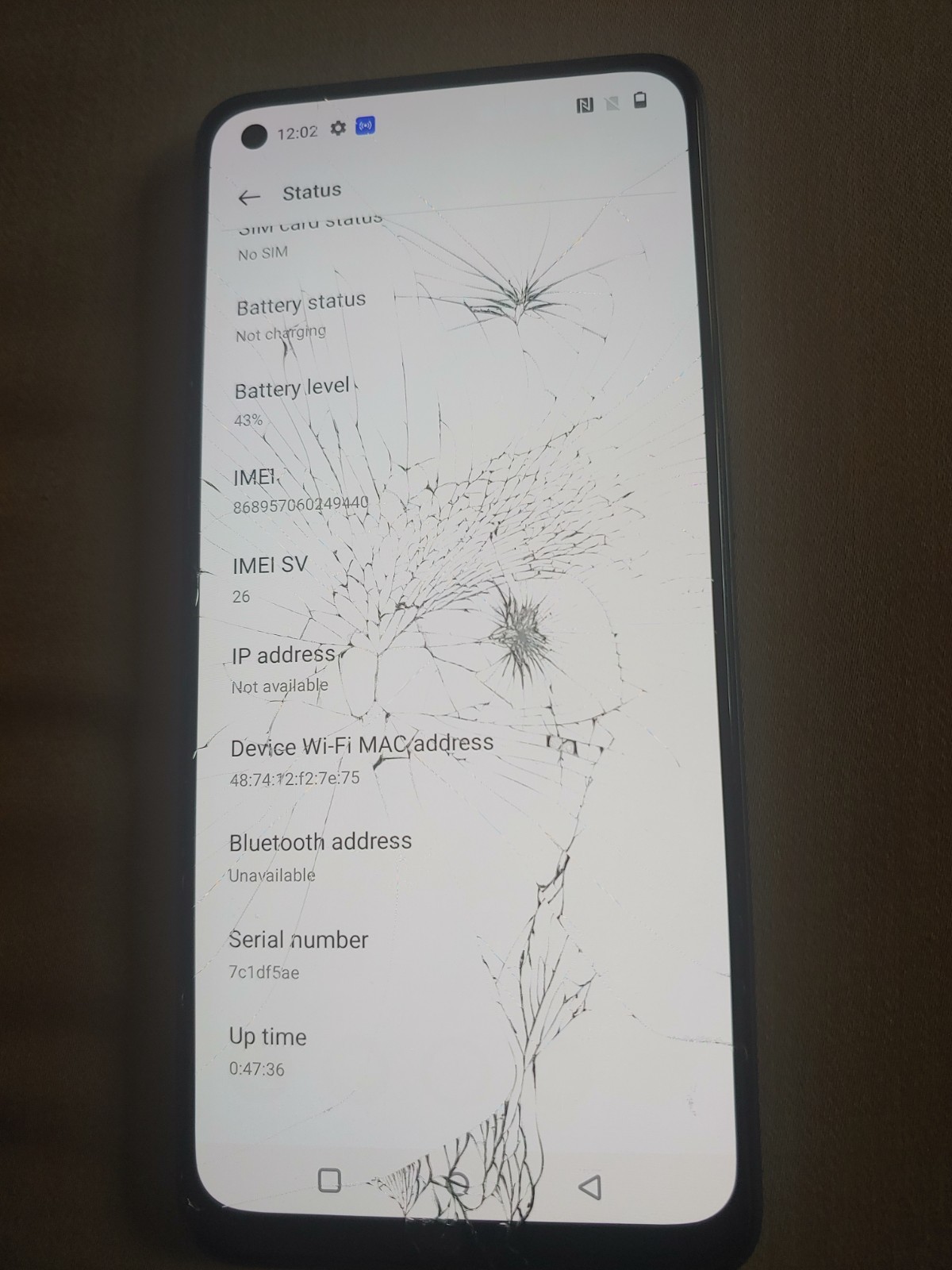 Cracked screen OnePlus Nord N20 5G CPH2459 6.43″ FHD+ 128GB (Factory Unlocked)