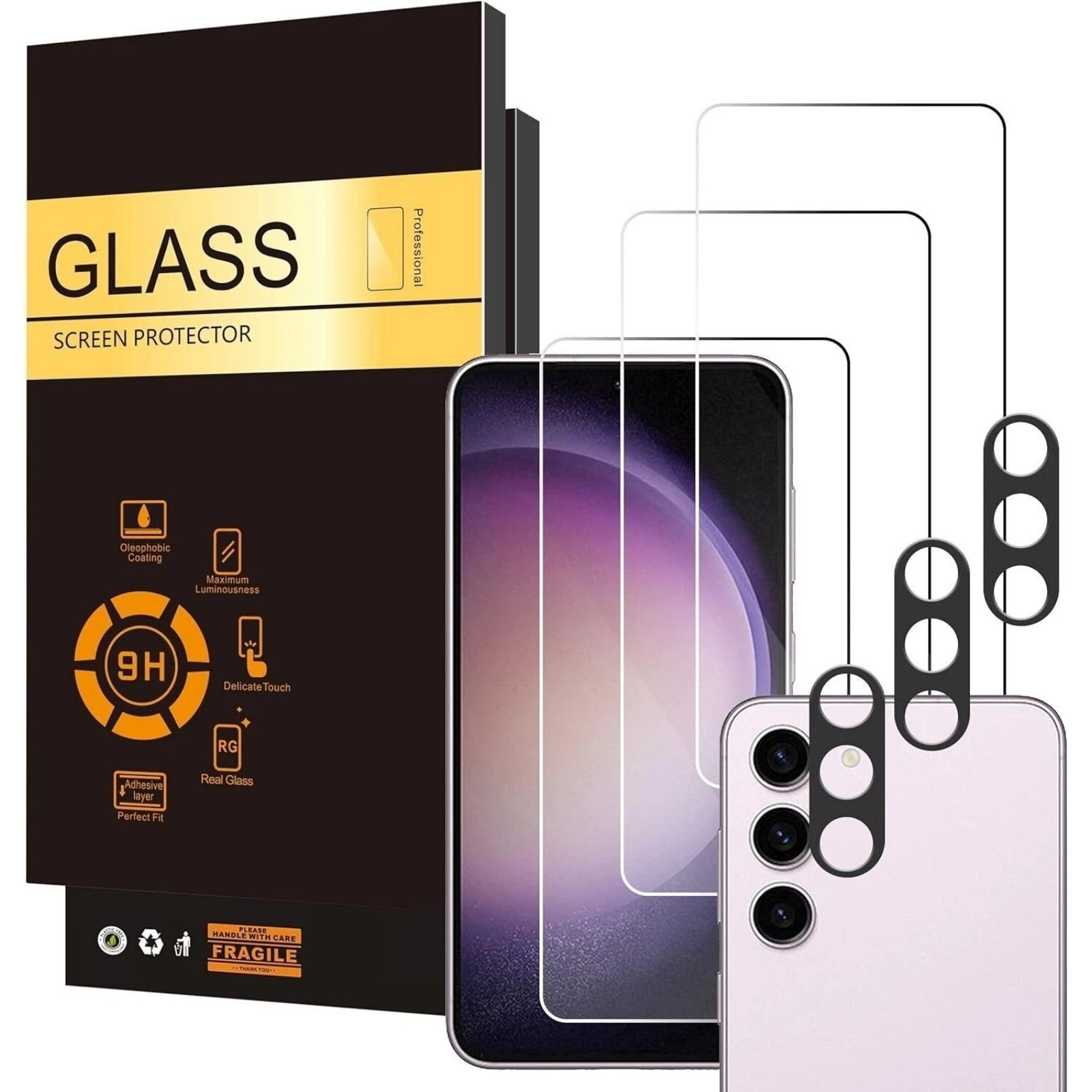 4in1 For Samsung Galaxy S23 5G Screen Protector,Tempered Glass,Side-Back Film