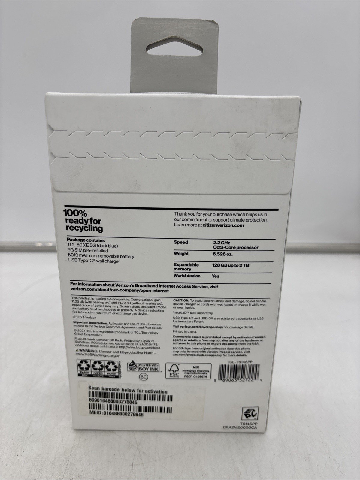 Locked To Verizon TCL 50 XE 5G Prepaid Smartphone 50MP 6.56” 128GB NEW SEALED!