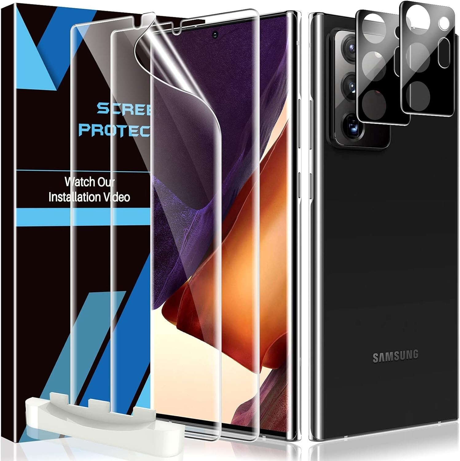 4in1 For Galaxy Note 20 Ultra Screen Protector,Tempered Glass,Side-Back Film
