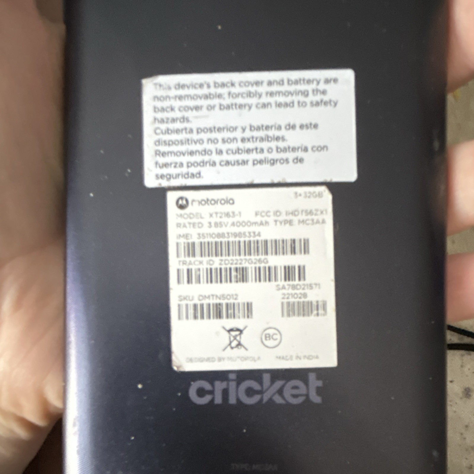 Motorola Moto G Pure Black 32GB Cricket Wireless Smartphone Used