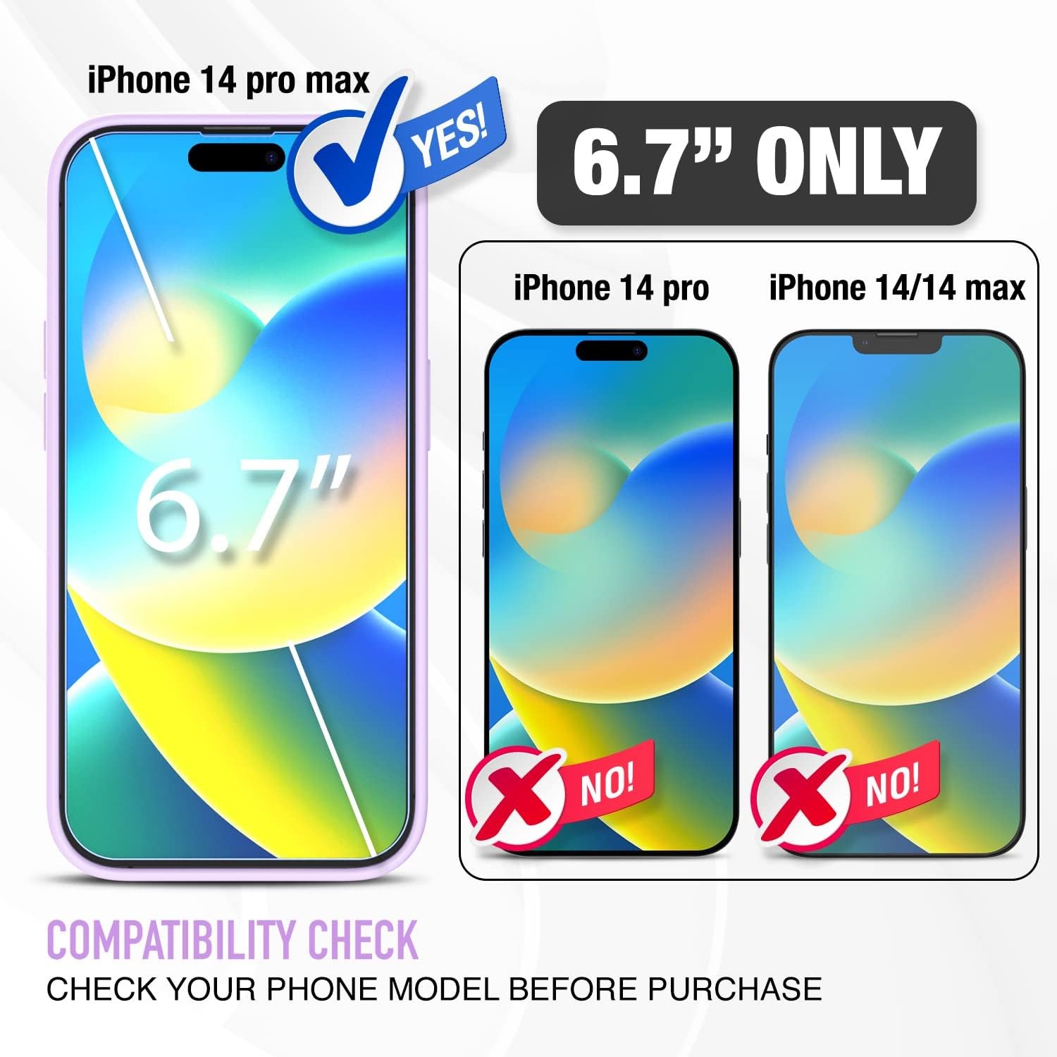6.7 Inch 6 in 1 iPhone 14 Pro Max Case with 3 Pack Screen & 2 Pack Lens Protecto
