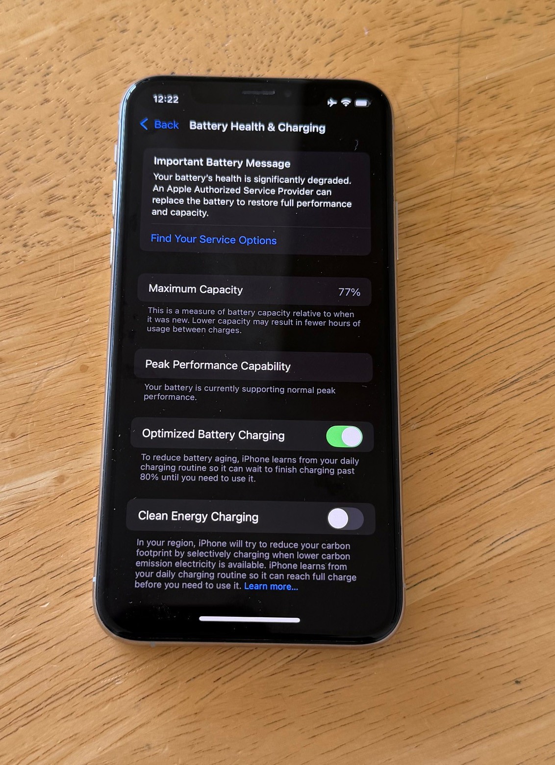 Apple iPhone XS – 64GB – Silver (Unlocked) A1920, 77% battery, MT952LL/A