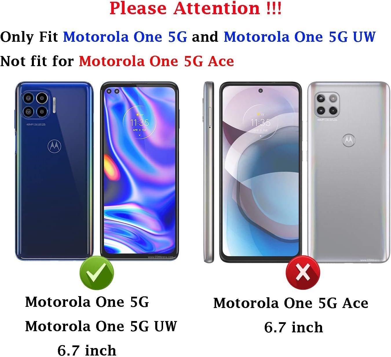 Moto One 5G case,Motorola One 5G case,with HD Screen Protector,Slim TPU-Black