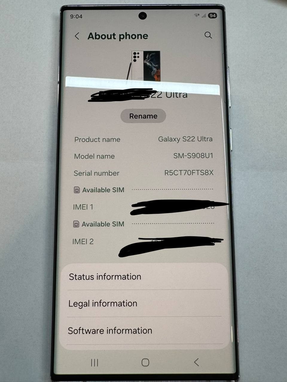 Samsung Galaxy S22 Ultra 128GB Phantom White US Unlocked version SM-S908U1