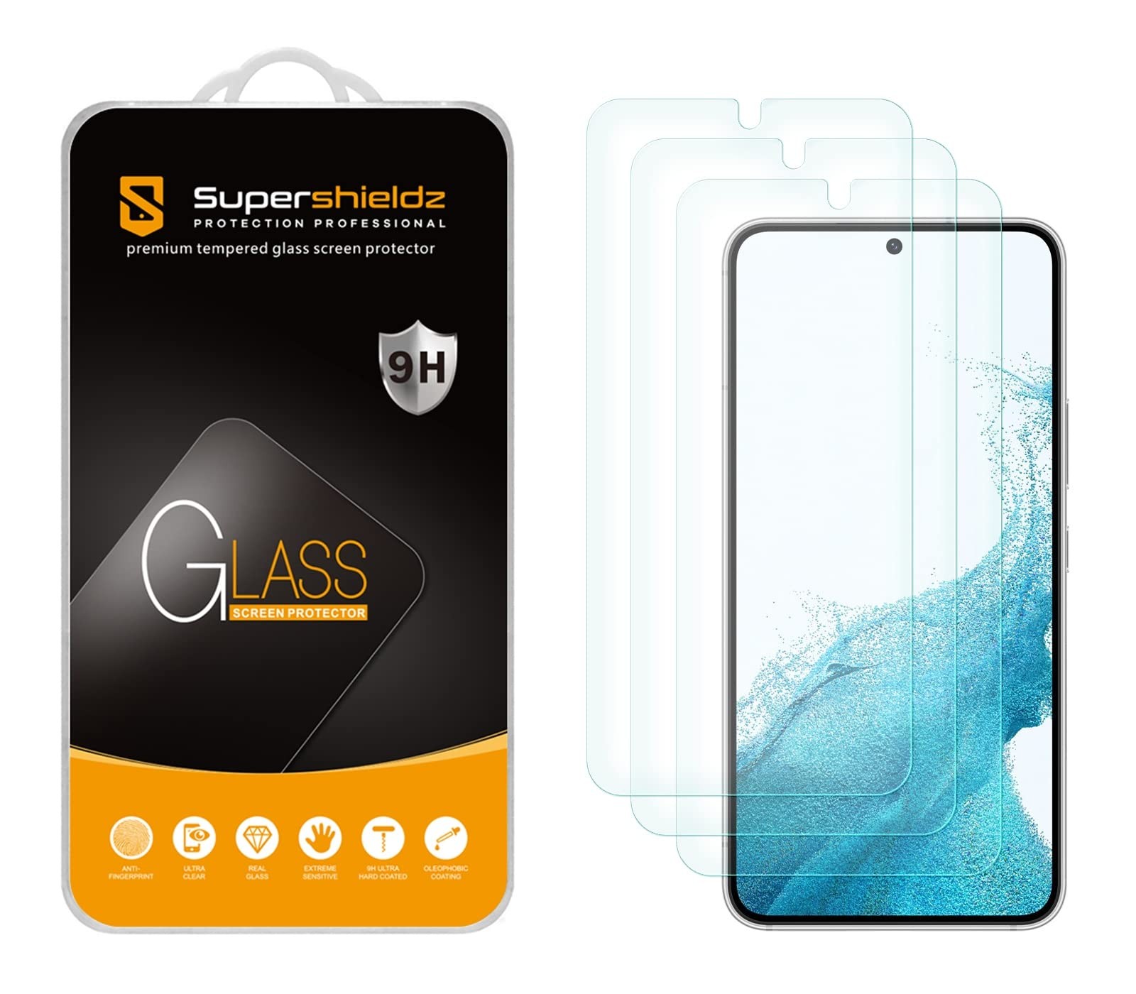 Supershieldz (3 Pack) Designed for Samsung Galaxy S23 5G Tempered Glass Screen P