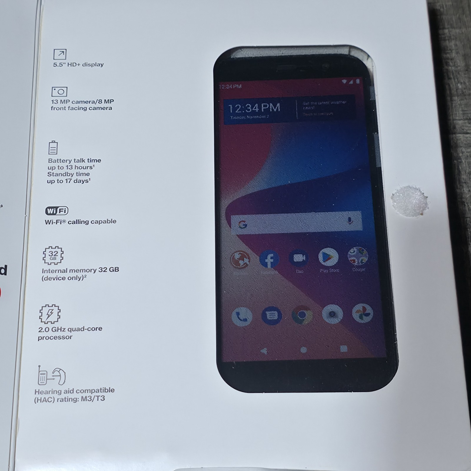 Total by Verizon BLU View 2 Phone 32GB 13Mp Black Prepaid Smartphone B131DL