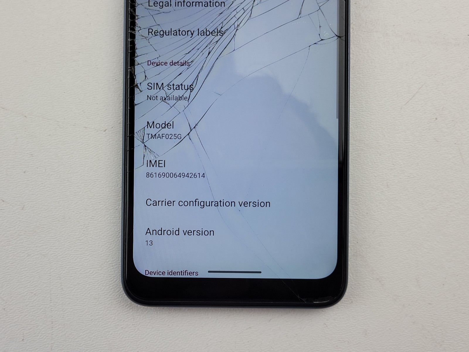 T-Mobile REVVL 6 (TMAF025G) 64GB – Blue (T-Mobile) Smartphone – CRACKED – H6385