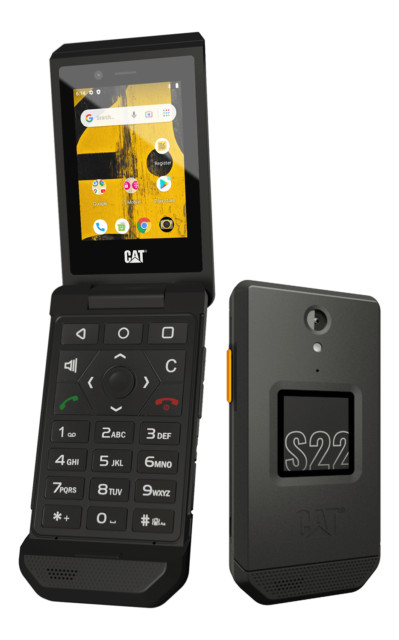 CAT S22 Flip 16GB 4G LTE Unlocked Black Rugged Android Flip Phone WiFi